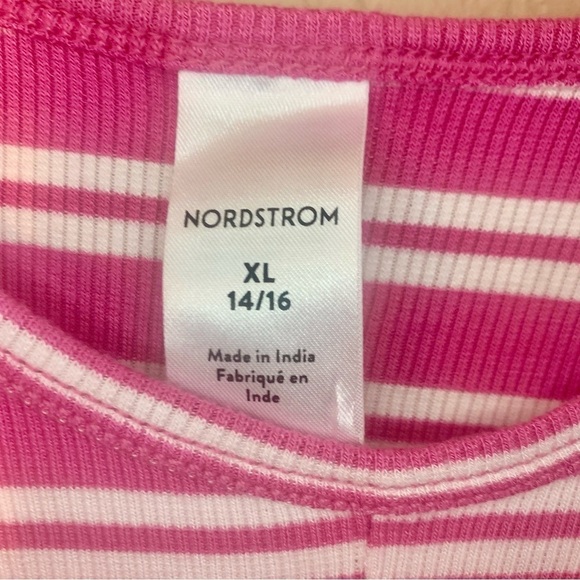 NWT Tank Top XL (14/16 Girls) Nordstrom Pink White Stripes Ribbed Tank - Picture 9 of 13